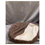 FurHaven Pet Dog Bed Orthopedic Faux Sheepskin Snuggery Burrow Pet Bed for Dogs & Cats, Espresso, 26-Inch