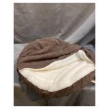 FurHaven Pet Dog Bed Orthopedic Faux Sheepskin Snuggery Burrow Pet Bed for Dogs & Cats, Espresso, 26-Inch