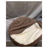 FurHaven Pet Dog Bed Orthopedic Faux Sheepskin Snuggery Burrow Pet Bed for Dogs & Cats, Espresso, 26-Inch