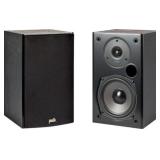 Polk Audio T15 100 Watt Home Theater Bookshelf Speakers (Pair) | Dolby and DTS Surround | Wall-Mountable - Black