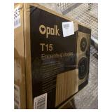 Polk Audio T15 100 Watt Home Theater Bookshelf Speakers (Pair) | Dolby and DTS Surround | Wall-Mountable - Black