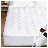 JEAREY California King Size Heated Mattress Pad Water-Resistant Electric Mattress Pad King