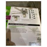 Hunter 44in Bennett Low Profile Ceiling Fan in Brushed Nickel with LED Globe and Handheld Remote