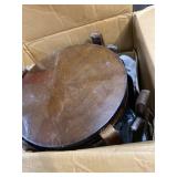 Linon Backless Wood Stacking Stools, 17" Seat Height, Set of 4, Wenge Finish