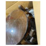 Linon Backless Wood Stacking Stools, 17" Seat Height, Set of 4, Wenge Finish