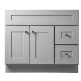 Design House Brookings 36 inch Unassembled 2-Door 2-Drawer Bathroom Vanity Without Top in Gray