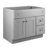 Design House Brookings 36 inch Unassembled 2-Door 2-Drawer Bathroom Vanity Without Top in Gray