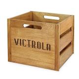 Victrola Wooden Record Crate, Wood Color