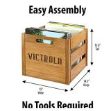 Victrola Wooden Record Crate, Wood Color