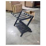 Foldable Black Wood Suitcase Holder