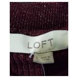 LOFT Womens Sparkle Pinstripe Sweater (Size L)