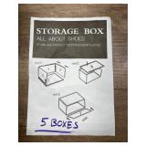 Drop Front Shoe Box, Set of 5, Shoe Box Clear Plastic Stackable,Shoe Containers with lids ,Shoe Storage Box and Shoe Organizer for Display Sneakers, Fit up to US Size 12(13.8x 9.84x 7.1) Black