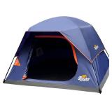 Beesky Camping Tent, 4/6/8 Person Dark Room Tents, Easy Setup with Large Mesh Windows Top Rainfly, Waterproof Windproof Family Tent for Outdoors