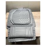 Motor Trend FlexTough Plus Gray Rubber Car Floor Mats - All Weather Deep Dish Automotive Floor Mats