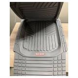 Motor Trend FlexTough Plus Gray Rubber Car Floor Mats - All Weather Deep Dish Automotive Floor Mats