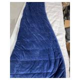 Syrinx Adult Weighted Blanket 15 lbs Navy Blue with Warm Sherpa & Minky Fabric