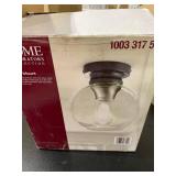 Home Decorators Collection Evelyn 1-Light Artisan Bronze Flush Mount with Clear Glass