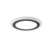 Hampton Bay Clement 13 in. Round Black Flat Panel SW/BW/DL Color Choice Selectable LED with Night Light Flush Mount