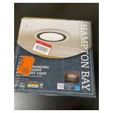 Hampton Bay Clement 13 in. Round Black Flat Panel SW/BW/DL Color Choice Selectable LED with Night Light Flush Mount