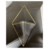 Umbra Trigg Hanging Planter Vase & Geometric Wall Decor Ceramic Container - Great For Succulent Plants, Air Plant, Mini Cactus, Faux Plants and More, Large, Black/Brass