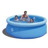 Jleisure - 8 Ft x 25" Prompt Set Inflatable Outdoor Backyard Swimming Pool - Blue