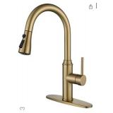 Gold Kitchen Faucet with Sprayer,Single Handle Kitchen Sink Faucet with Pull Out Sprayer, Champagne Bronze,Arofa