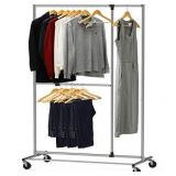 Simple Houseware Dual Bar Adjustable Garment Rack, Chrome, 72-inch Height