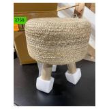 Braided Jute Stool - tan