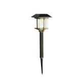 Hampton Bay 10 Lumens Solar 2-Tone Bronze and Warm Wood LED Landscape Pathway Light Set (4-Pack)