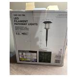 Hampton Bay 10 Lumens Solar 2-Tone Bronze and Warm Wood LED Landscape Pathway Light Set (4-Pack)