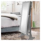 Iconic Home Glitzy Crystal-Bordered Rectangular Jewelry Armoire with Mirror - Retails $140.00 - Very Pretty!