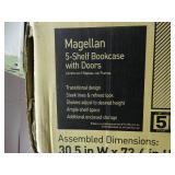 Realspace Magellan 72" 5-shelf bookcase with doors. New in box. Espresso finish.