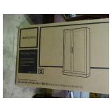 Realspace Deep Storage Cabinet. Dakota Oak finish. New in box. Measurements in pictures.