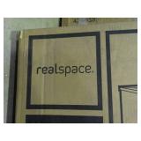realspace Magellan L-shaped desk, gray in color. New in box. Measurements in pictures.