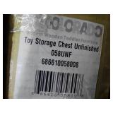 Little Colorado wood toy storage box, unfinished. New in box.