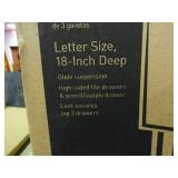 realspace 3 drawer lockable vertical file cabinet, new in box.