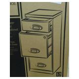 realspace 3 drawer lockable vertical file cabinet, new in box.