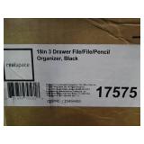 realspace 3 drawer lockable vertical file cabinet, new in box.