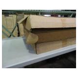 3 boxes of crouchet taupe peal and stick carpet tiles.  Each box has 15 tiles, all same color.