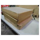 3 boxes of crouchet taupe peal and stick carpet tiles.  Each box has 15 tiles, all same color.