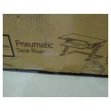 realspace pneumatic sit or stand desk riser. With black finish.  Measurements in pictures. New in box.
