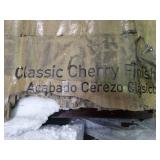 realspace Magellan classic cherry finish L-shaped desk.  New, but box is pretty torn up.