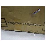 realspace Magellan classic cherry finish L-shaped desk.  New, but box is pretty torn up.