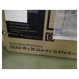 realspace Magellan classic cherry finish 2 drawer lateral file cabinet, new in box.