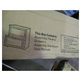 realspace Magellan classic cherry finish 2 drawer lateral file cabinet, new in box.