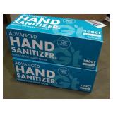 2 boxes of 100 count hand sanitizer packets.