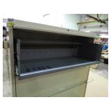 42" wide 5 drawer lateral file cabinet with keys and pullout work shelf