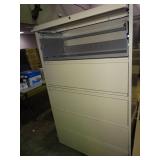 42" wide 5 drawer lateral file cabinet with keys and pullout work shelf