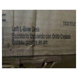 Bush Furniture left handed L-bow desk, new in box.  Box has some damage.