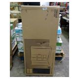 realspace 3-shelf storage cabinet, black, new in box. Measurements in pictures.